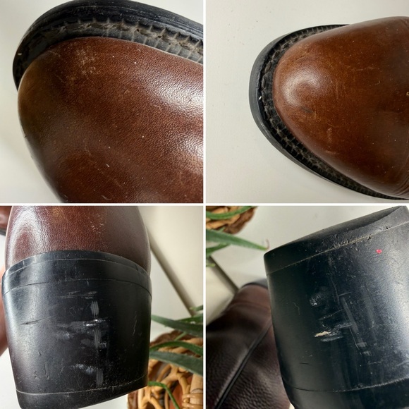 Ariat Brown Leather Western Cowboy Boots Men’s 10.5D Roper Ranch Boots - Picture 10 of 14